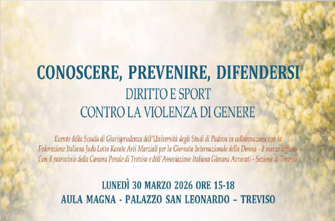 Collegamento a 30 marzo 2026 - CONOSCERE, PREVENIRE, DIFENDERSI - DIRITTO E SPORT CONTRO LA VIOLENZA DI GENERE
