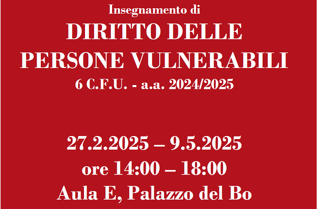 Collegamento a 27 febbraio 2025 - EVENTO INAUGURALE DEL PROGETTO L.I.V.E.S. (LAW, INCLUSION, VULNERABILITY, AND EQUALITY STUDIES)