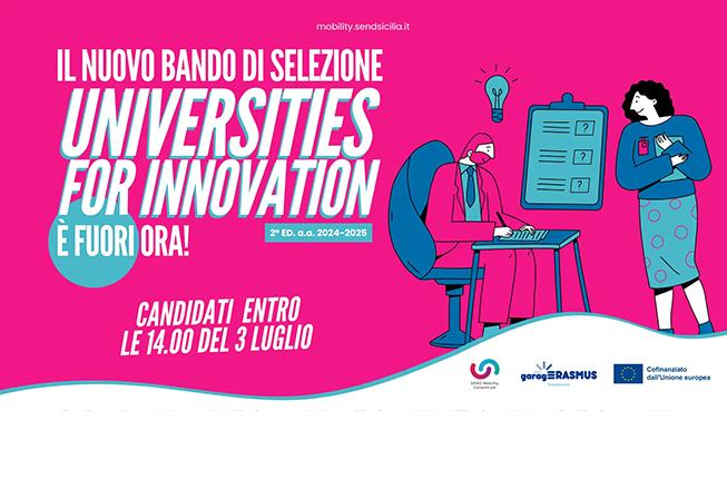 Collegamento a Bando Erasmus+ tirocinio - consorzio SEND “Universities for Innovation” II^ ed. a.a.2024/2025 